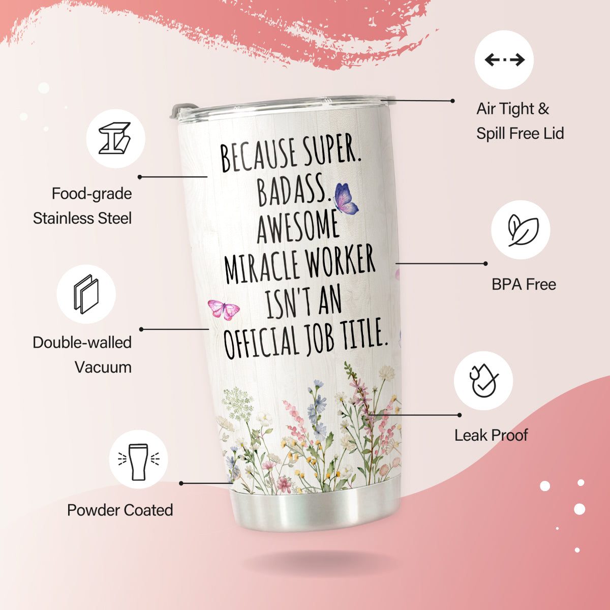 HOMISBES Chaos Coordinator gifts - Chaos Coordinator Travel Mug with Straw for Mom Coworker Boss Manager Employee - Stainless Steel Tumbler Cup 20oz…